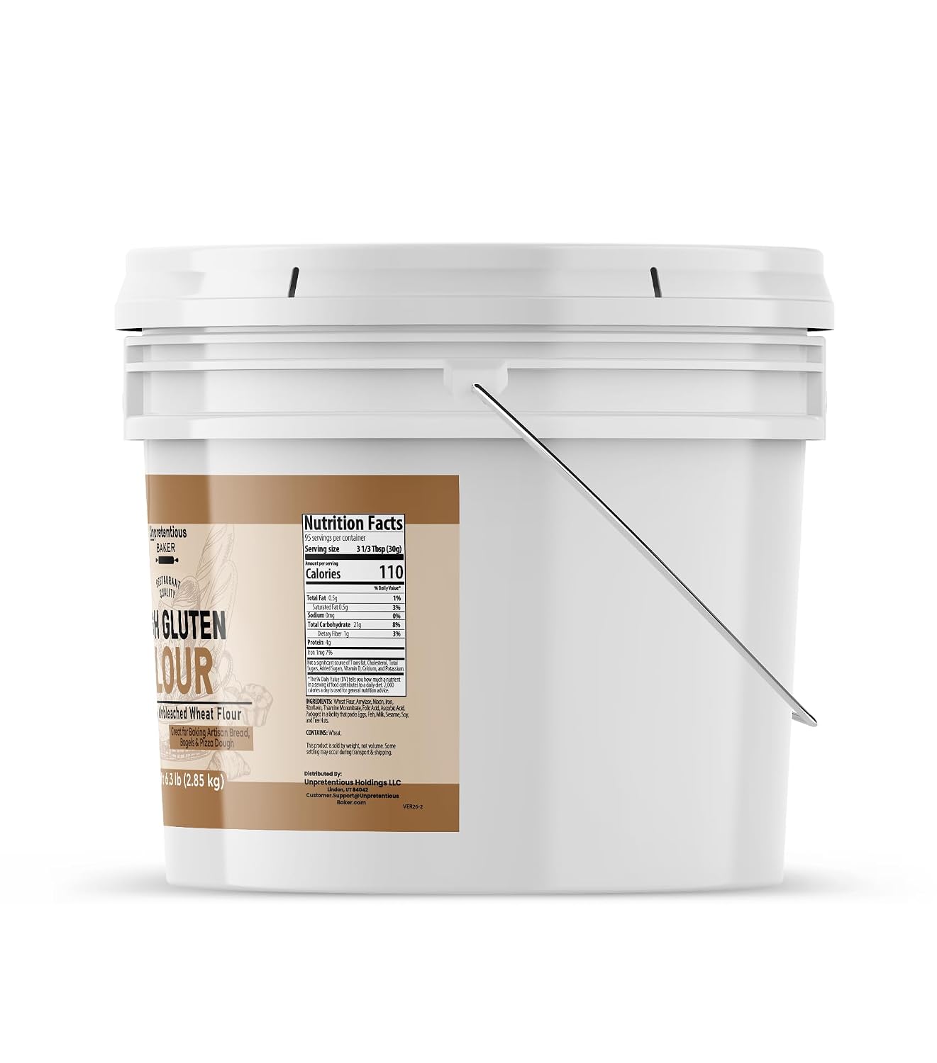 Unpretentious, High Gluten Flour, 6.3 Lb | For baking bread, pizza dough, and bagels