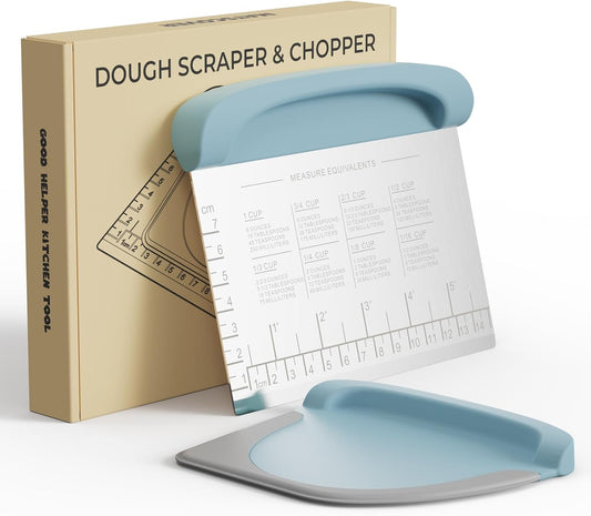 Bench Scraper Dough Cutter Tool - Bowl Pastry Scraper for Bread Cake Pizza, Bench Knife Kitchen Dough Scraper for Baking,