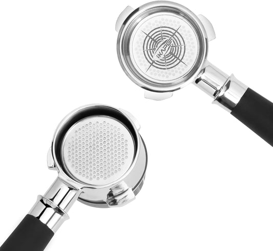 IKAPE Espresso 54mm Portafilter, Coffee Portafilter with Silicone Handle, Fits 54mm Breville Barista Series BES870/878/880 Machine &amp; Solis Barista Machines, with 16g Capacity Filter Basket