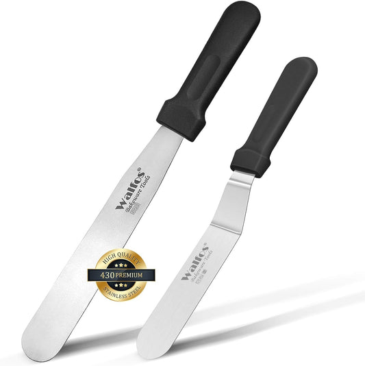 Walfos Icing Spatula, Stainless Steel Cake Spatula with Sturdy and Durable Handle Cake Decorating Spatula - Multi purpose