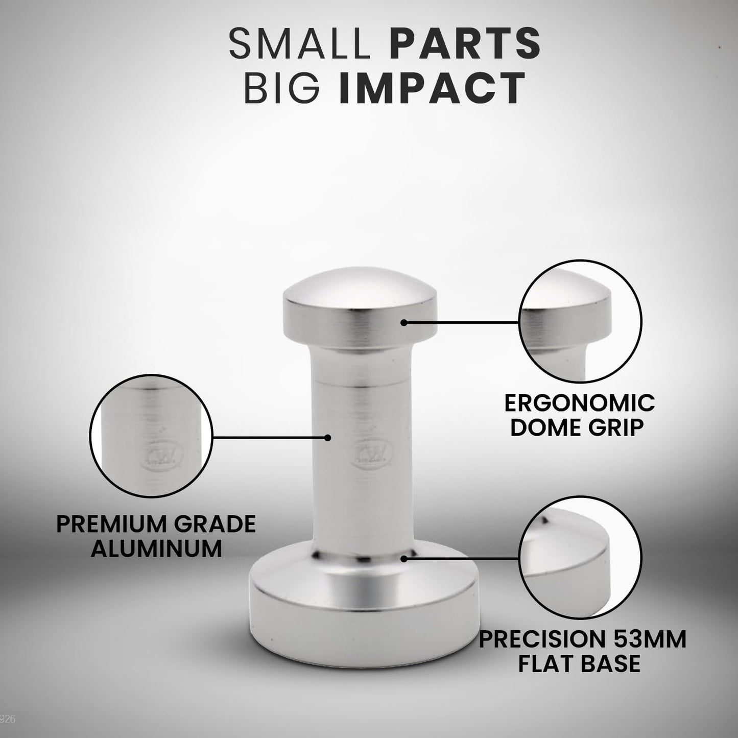 Rattleware Premium Aluminum Espresso Tamper (53 mm) - Ideal for Baristas & Coffee Lovers - Sleek Material & Design - Ultimate Tamping Precision & Consistency