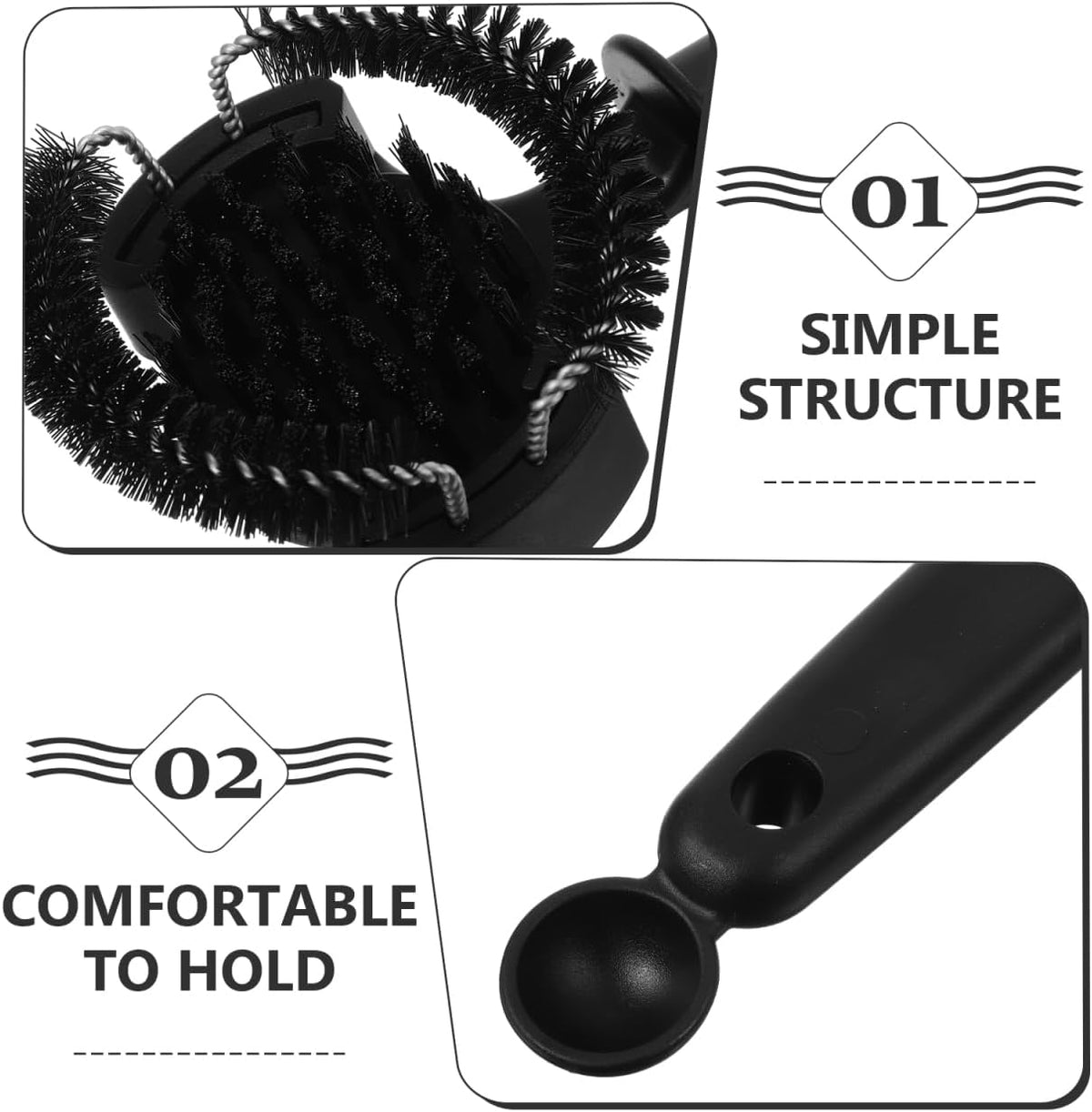SHERCHPRY Espresso Machine Cleaning Brush with Detachable Bristles and Spoon Coffee Machine Brush Cleaner for Group Head Maintenance Handle Design 10.03 X 2.95 X 0.78 in