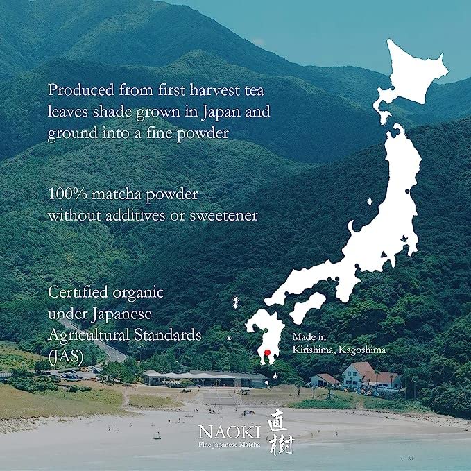 Naoki Matcha Organic First Spring Blend Matcha, 50g/1.75oz | Authentic Japanese Ceremonial Grade First Harvest Matcha Green Tea Powder from Kagoshima, Japan