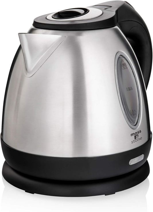 Moss & Stone 1.2L Stainless Steel Small Electric Kettle, Cordless 1500w Fast Boiling Pot, Portable Hot Water Electric Tea Kettle With Boil Dry Protection & Auto Shut-Off