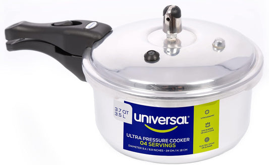 Universal Ultra 3.7 Quart Pressure Cooker, Anti-Rust Aluminum Stovetop Pressure Cooker with 5-Layer Safety System, Dishwasher Safe, 4-Serving Capacity