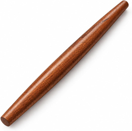 French Rolling Pin 17 Inch-Smooth Tapered Wood Roller To Roll Dough Easily