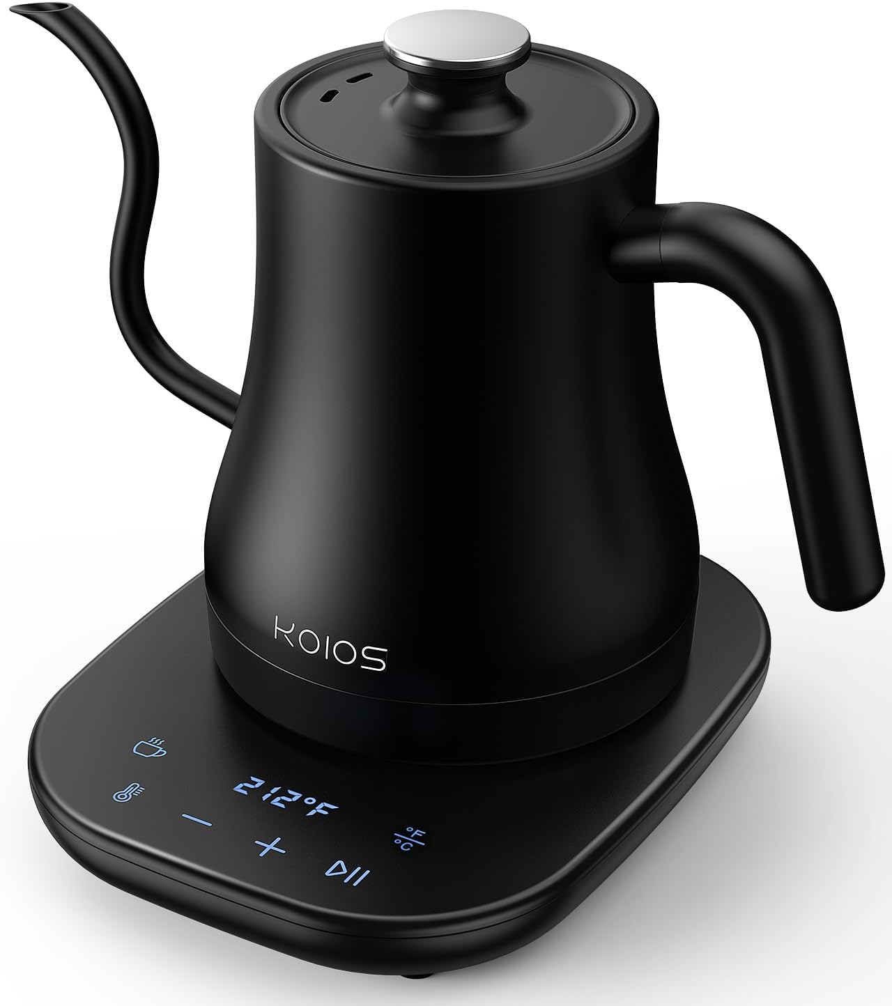 KOIOS Gooseneck Electric Kettle, ±1℉ Temp Control, Mute Mode, 4H Keep Warm | 0.8L Pour Over Kettle, 1200W Fast Heating, Stainless Steel, Coffee &amp; Tea Brewing