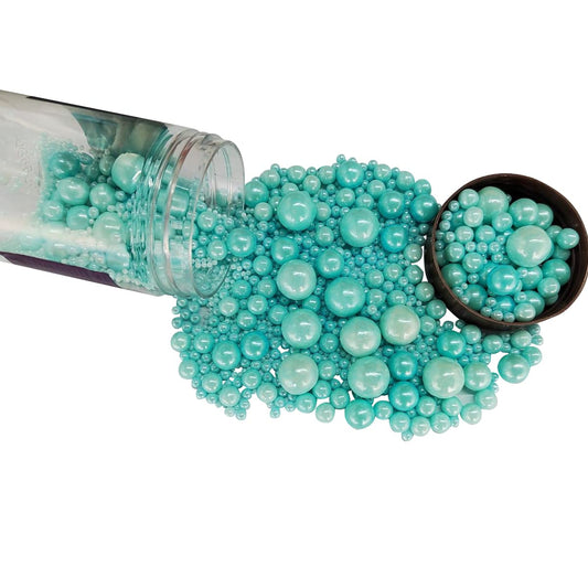 Edible Blue Sugar Pearls Candy Sprinkles 120G/ 4.23Ounce Baking Cake Sprinkles Cupcake and Cake Topper Cookie Decorations