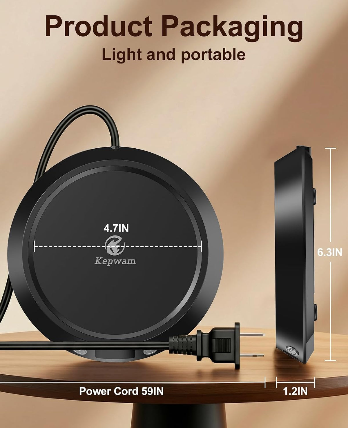 Kepwam Mug Warmer for Desk, Coffee Warmer with 3 Temp Settings &amp; 2-9H Timer