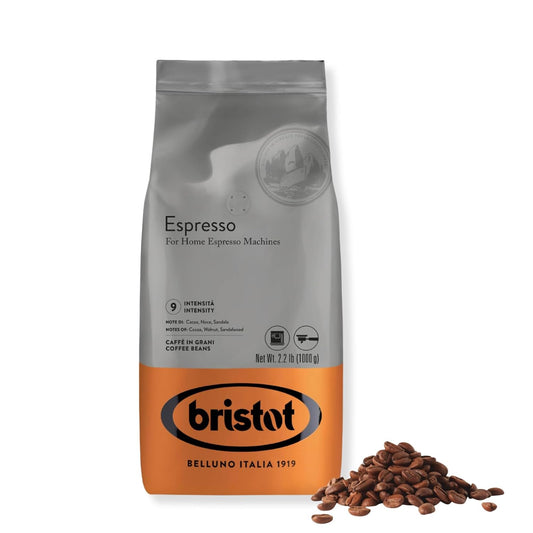 Bristot Espresso Beans – Medium Roast Italian Whole Bean Coffee – For Home Espresso Machines – 2.2 lb (1000g) Bag