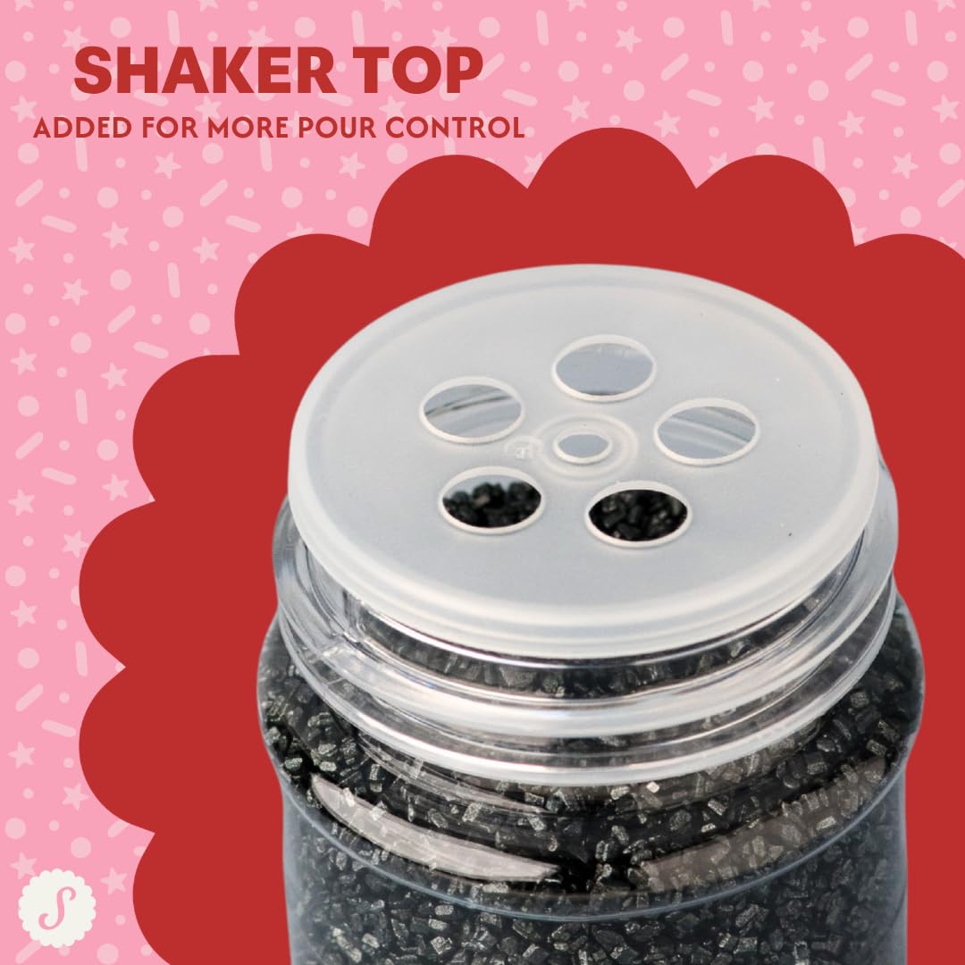 Sweets Indeed Black Sanding Sugar Crystals for Baking &amp; Decorating, 5.11 oz