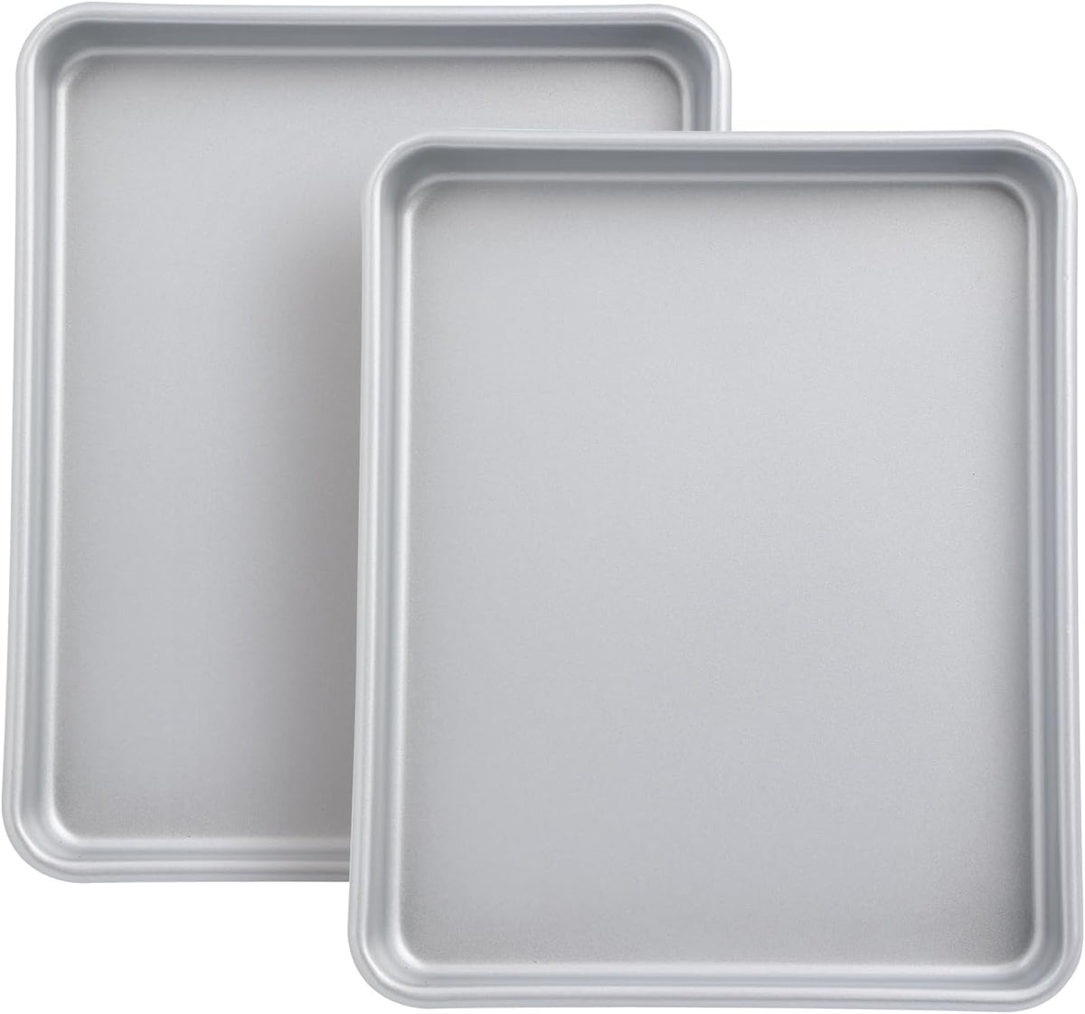 11 Inch Baking Sheet Pans, 2PCS Nonstick Toaster Oven Pan, Small Oven Replacement Trays, Silver