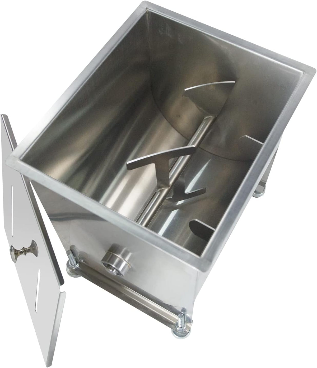 CMI Commercial Stainless Steel Manual Meat Mixers with lid,35Lb/20L Tank,(Mixing Maximum 35-Pound for Meat),Sausage Mixer Machine Meat Processing Equipment