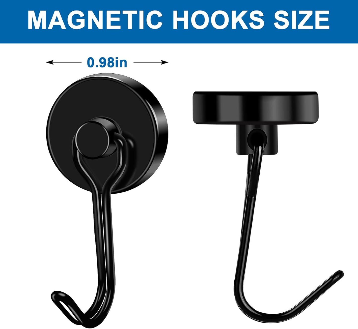 LOVIMAG Magnetic Hooks Magnet Hook for Cruise Cabins Fridge 80LBS 6Pack