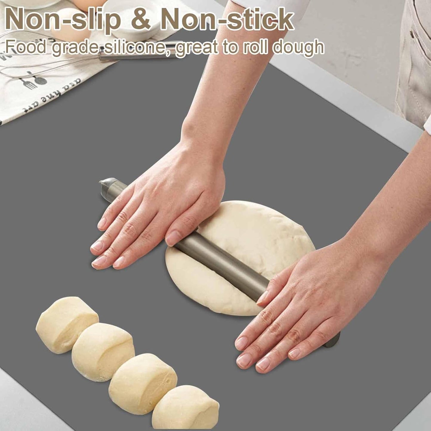 78.7"x23.6" Large Silicone Mat for Kitchen Counter, Heat Resistant Non-Slip Countertop Protector, Waterproof Silicone Craft Mat for Kitchen Island, Black