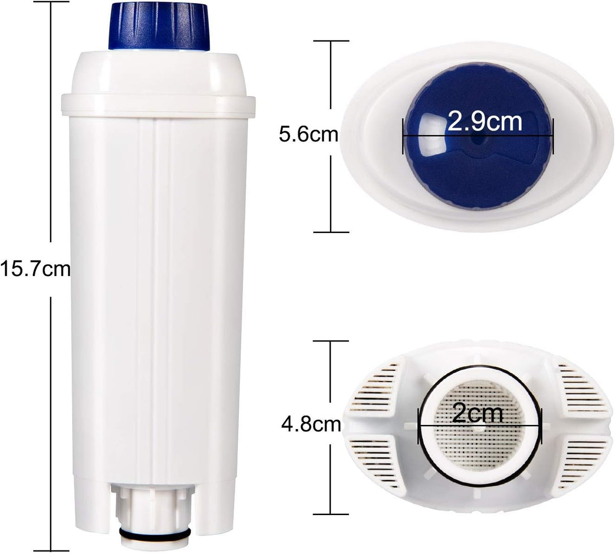 4 Pack Water Filter Compatible with De'Longhi Coffee Machine | Compatible with ECAM, ESAM, ETAM, BCO, EC. (Pack of 4)Reduces Limescale, Chlorine