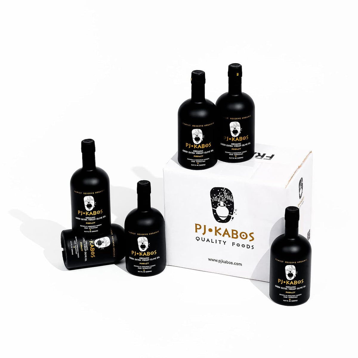 PJ KABOS 2025/26 Fresh Harvest, Very High Phenolic (699 mg/kg), USDA Organic Greek Extra Virgin Olive Oil, Kosher, Greece, Cold Extracted, 16.9oz Bottle, Family Reserve Organic - Robust, (6-Pack)