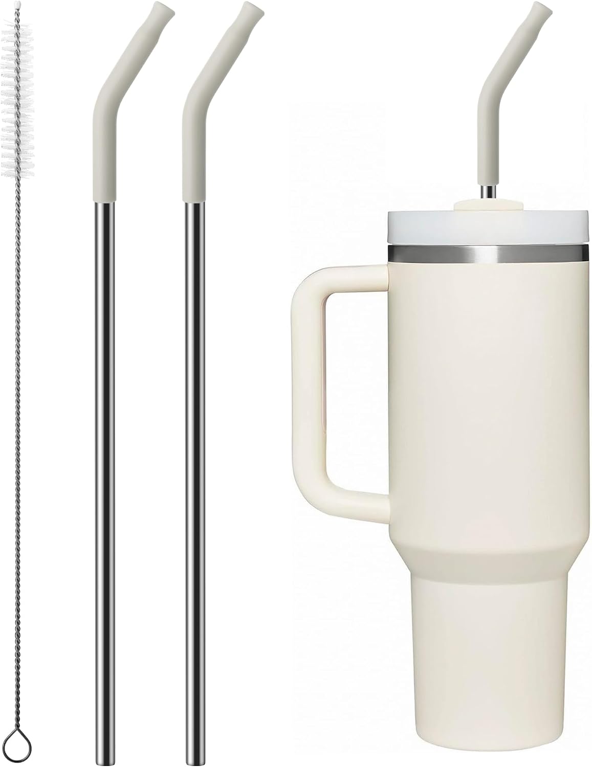 Replacement Metal Straws with Silicone Tip for 30oz Stanley Cup