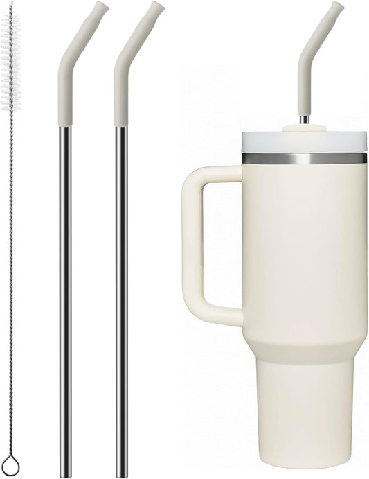 Replacement Metal Straws with Silicone Tip for 30oz Stanley Cup