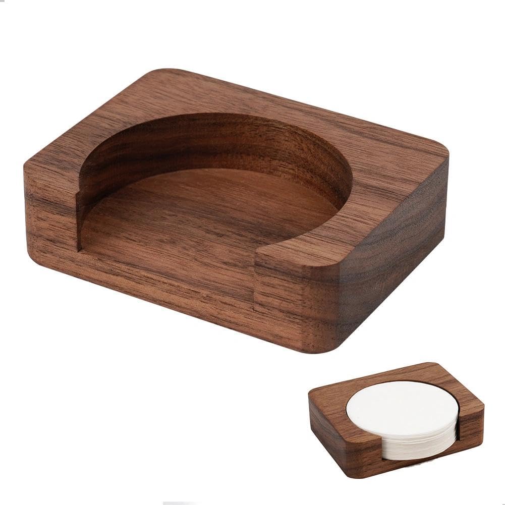 watchget Wood Espresso Paper Filter Holder Stand 58mm