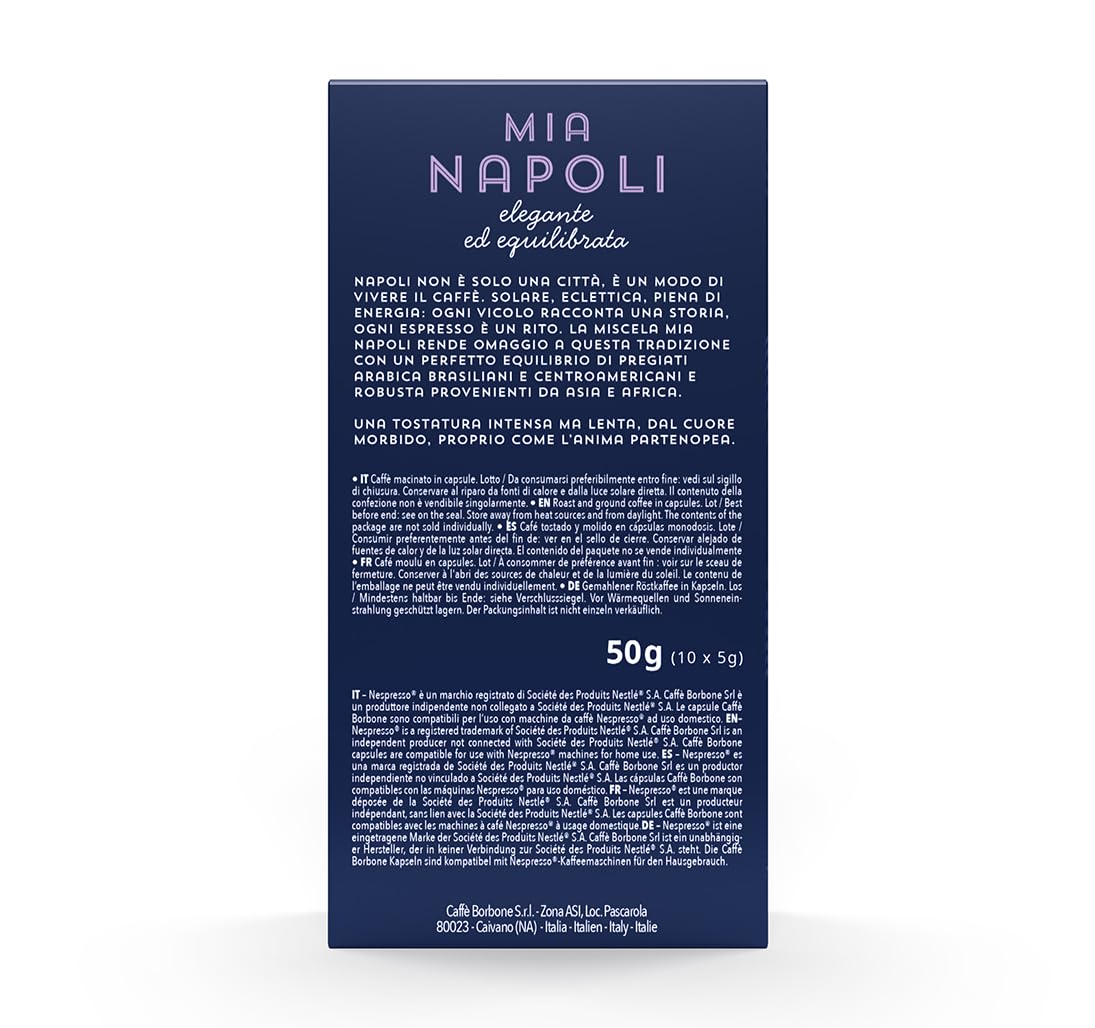 Caffè Borbone Mia Napoli Aluminum Capsules Compatible with Nespresso Original Machines, Medium Roast, 100 Count