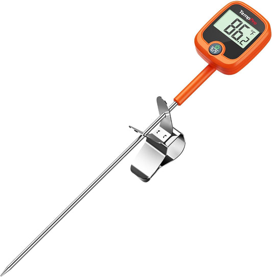 TempPro TempDip 1 Sec Candy Thermometer Digital with Pot Clip &amp; Large LCD