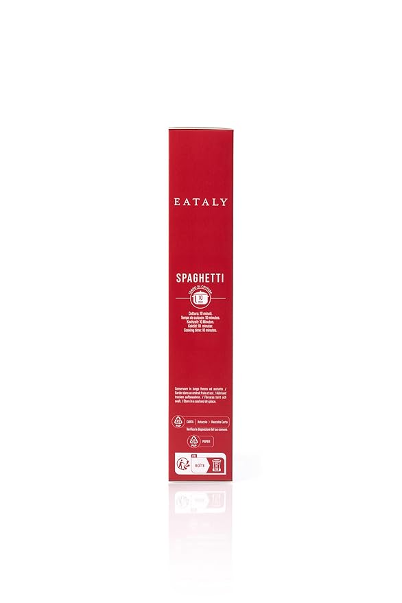 Eataly Italian Spaghetti Pasta Noodles - 500g (17 oz.) Box -Authentic Durum Semolina Wheat - Made in Italy- Dried Pasta for Gourmet Dining, 1 Pack