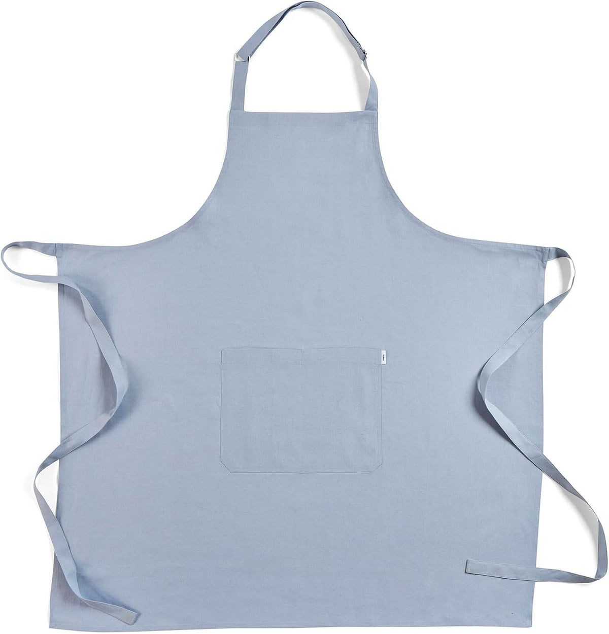 Solino Home 100% Pure Linen Apron Dusty Blue, Full Midi Apron 38 x 36 in | Linen Chef Wear an apron with pockets for cooking, hosting and gifting, soft plain weave, artisan crafted, OEKO-TEX Certified