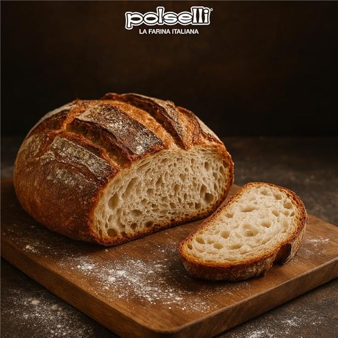 PuroGrano Type 1 Soft Wheat Flour, Bread flour– 5kg (11 lb) – 100% Stone Ground Ancient Italian Grain – Ideal for Sourdough Bread & Artisan Baking – Imported from Italy, Polselli