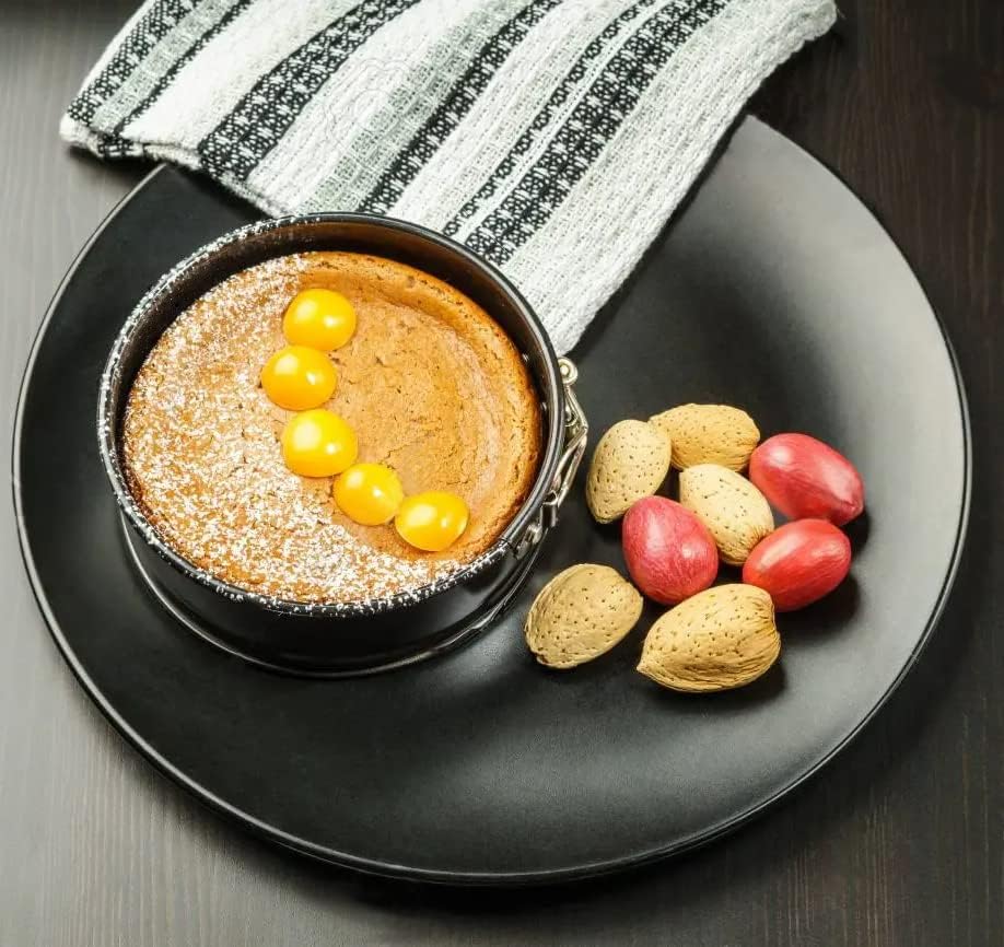 4 Pack Small Springform Cheesecakes Pan 4 Inch Mini 50Pcs Parchment Paper | Carbon Steel Cake Round Tins Leakproof Nonstick Removable Bottom Bakeware for Pie Pizzas and Quiches Baking Mold Set