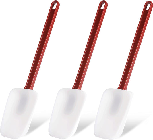 heffiso Silicone Rubber Spatula and Spoon Rubber Spatula Set of 3, High Heat Spatula Spoon, Commercial Spatula for Cooking,