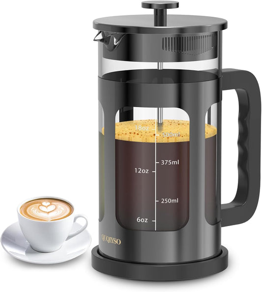 French Press Coffee Maker, French Press 304 Stainless Steel with 4 Filter, Heat Resistant Durable, Easy to Clean,