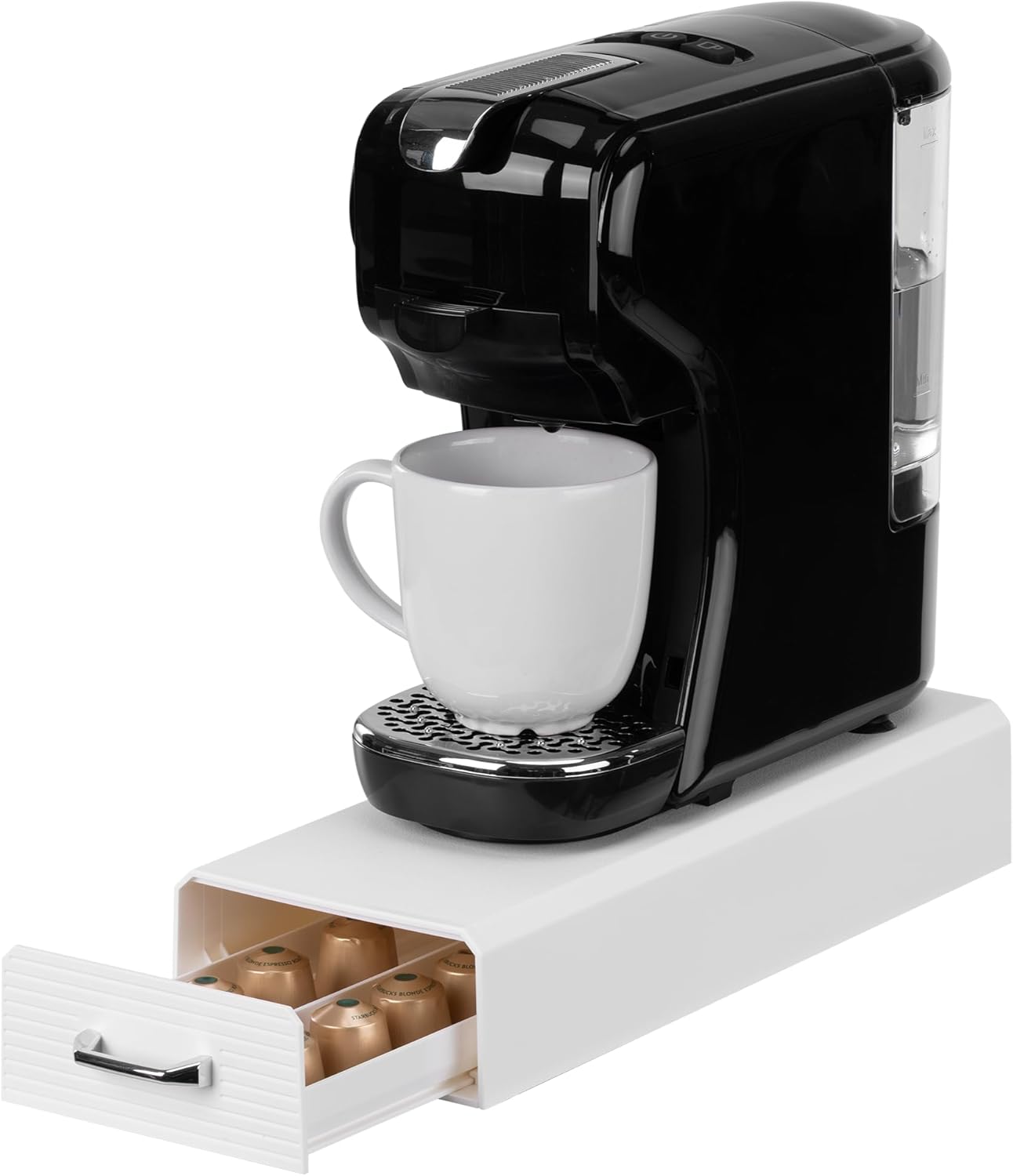 Navaris Coffee Pod Holder, Cream - Compact, Space Saving Coffee Capsule Storage Holders - Durable Es