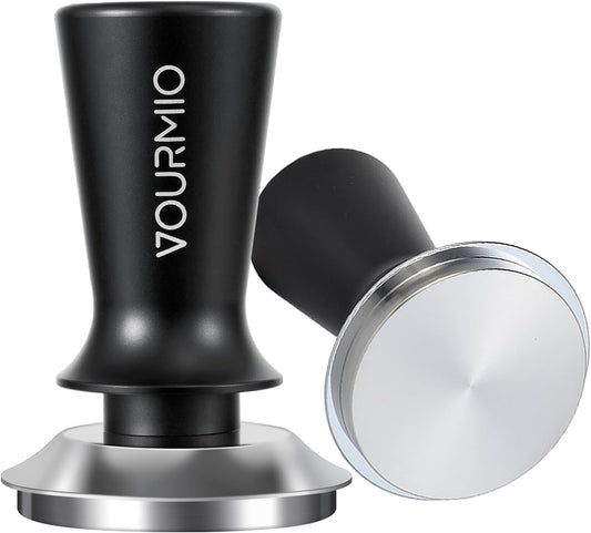 54mm Espresso Tamper - Calibrated Coffee Tamper with Spring Loaded 30lb Pressure, Stainless Steel Tamper for Barista, Compatible with 53mm/54mm Breville Portafilter, Black