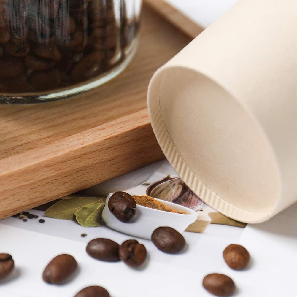 8 oz Disposable Light Brown Paper Coffee Cups Bamboo Fiber 160 Pack