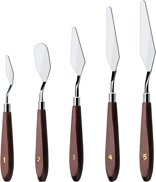 Cake Cream Spatula 5 Pieces/Set Stainless Steel Frosting Baking Pastry Tool Mixing Set Cake Icing Oil Painting Decorating