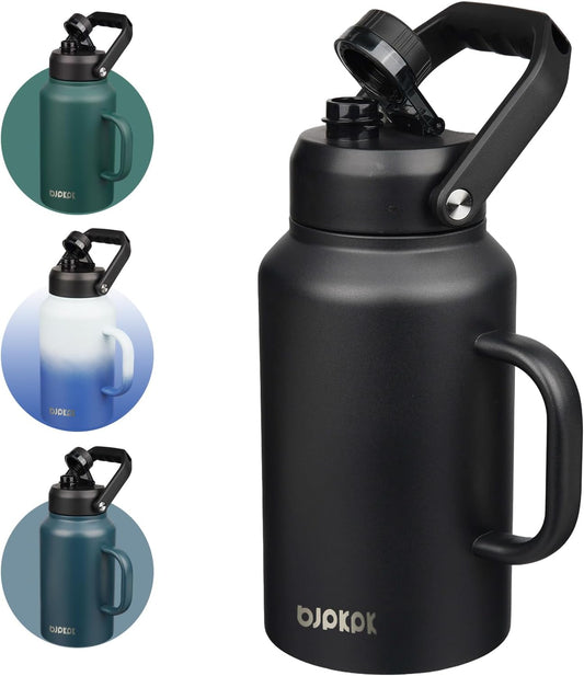BJPKPK 87oz Stainless Steel Water Bottle, Large Insulated Water Jug | Vacuum Insulated Jug with Spout Lid, Top &amp; Side Handle, BPA-Free Leak-Proof Water Bottle for Hiking, Camping &amp; Outdoor