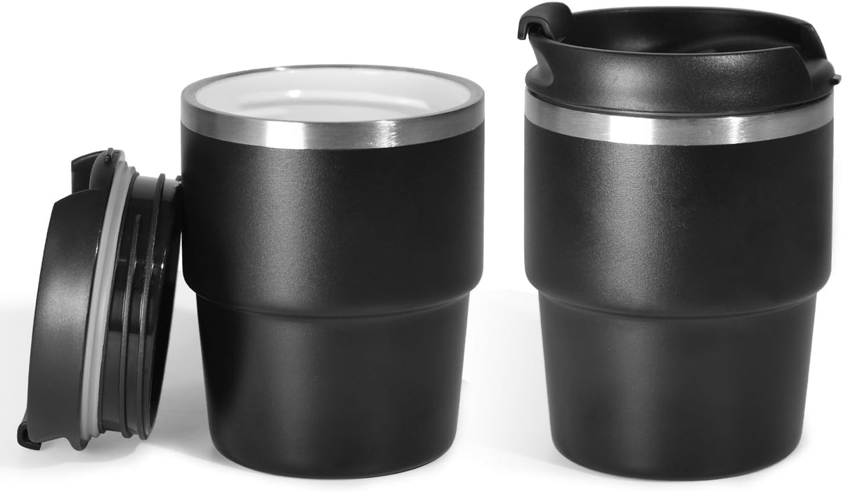 CHLJAR Espresso Cups, 6oz Insulated Espresso Cup Set of 2, Espresso Shot Cups, Stainless Steel Espresso Glasses, Stackable Mini Tumbler, Small Cup for Coffee