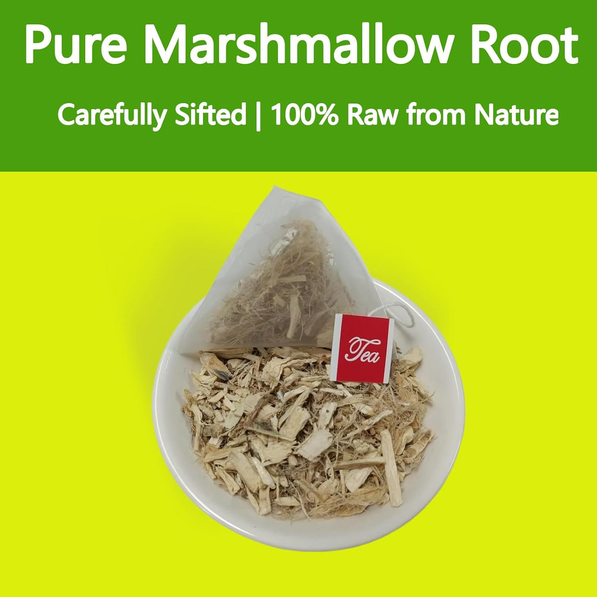 Samcci Marshmallow Root Tea Bags, 40 Count, Pure Althaea Officinalis | Pure Dried Cut &amp; Sifted Root, Supports Digestion &amp; Respiratory, 100% Natural, No Sugar, Caffeine-Free, Vegan
