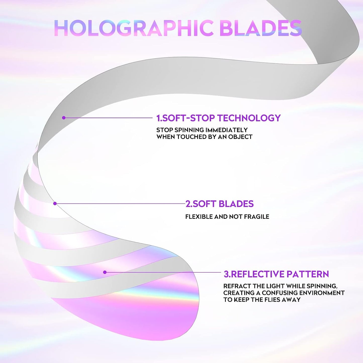 Fly Fans for Tables, Fly Repellent Fan Outdoor Indoor Keep Flies Away, Fly Repellent Fans for Tables with Holographic Bl
