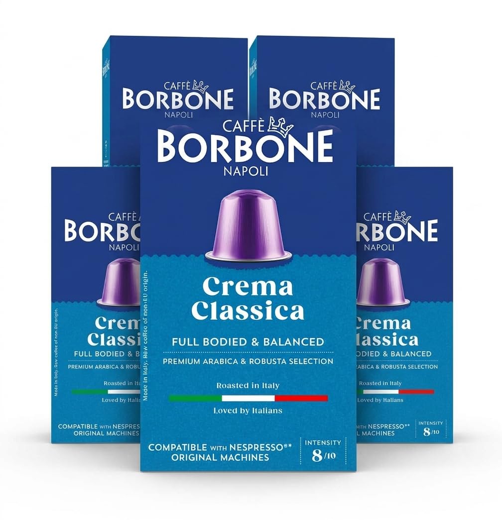 Caffè Borbone Crema Classica Aluminum Capsules Compatible with Nespresso Original Machines, Medium Roast, 50 Count