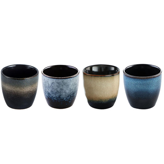 Ceramic Tea Cup, Kung Fu Tea set, Coffee Cup, Yerba Mate Set 4-piece companion cup set (4 colors)