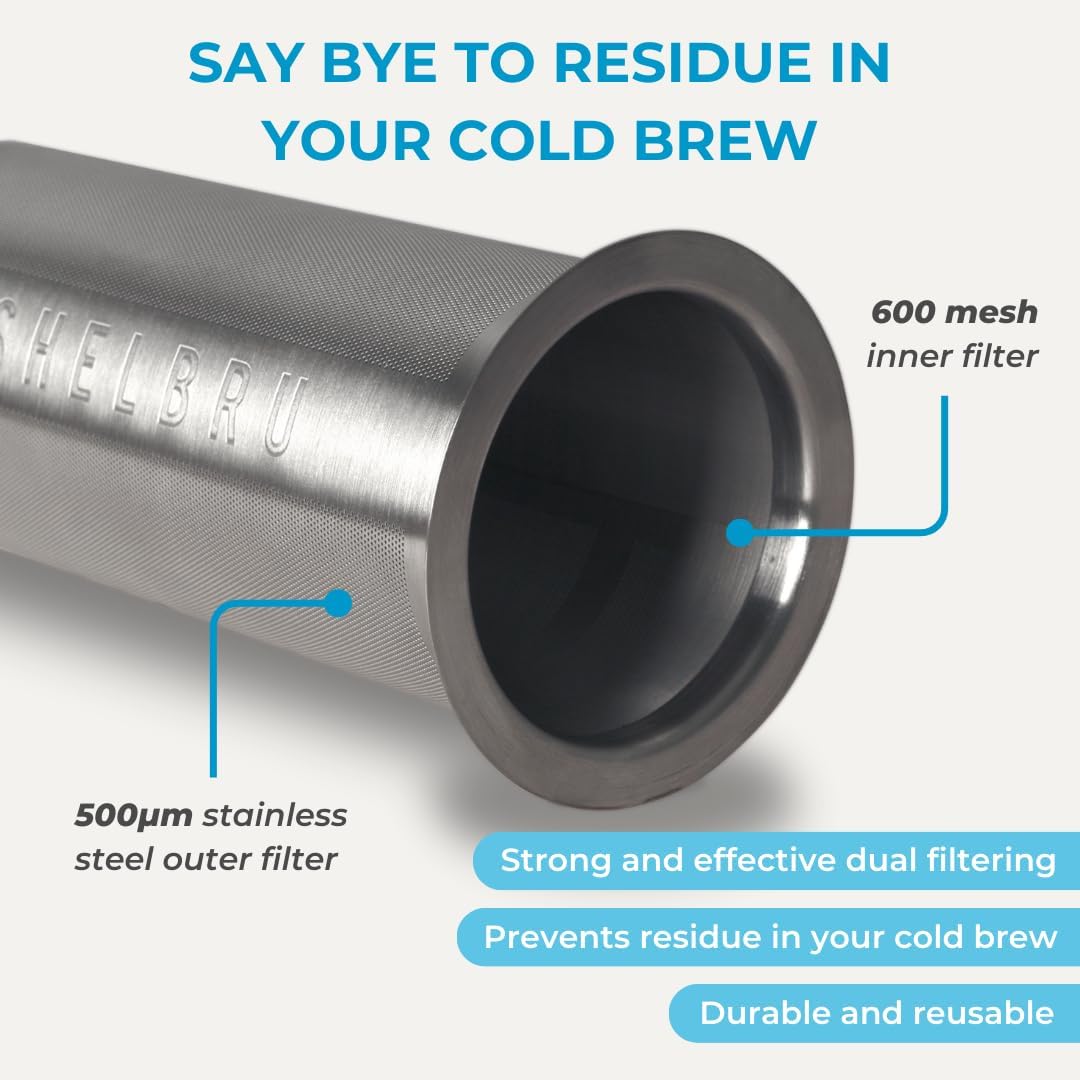 The Complete System – Cold Brew Coffee Kit with Smart Bean Canister, Stainless Steel Sifter & 500ml Dual-Filter Brewer/Carafe – Store, Sift