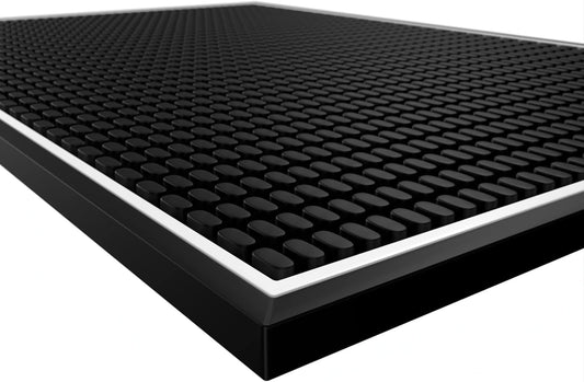 Highball & Chaser Premium Bar Mat for Countertop, Coffee Mat, Dish Drying mat, 18 in x 12in Durable and Stylish Service