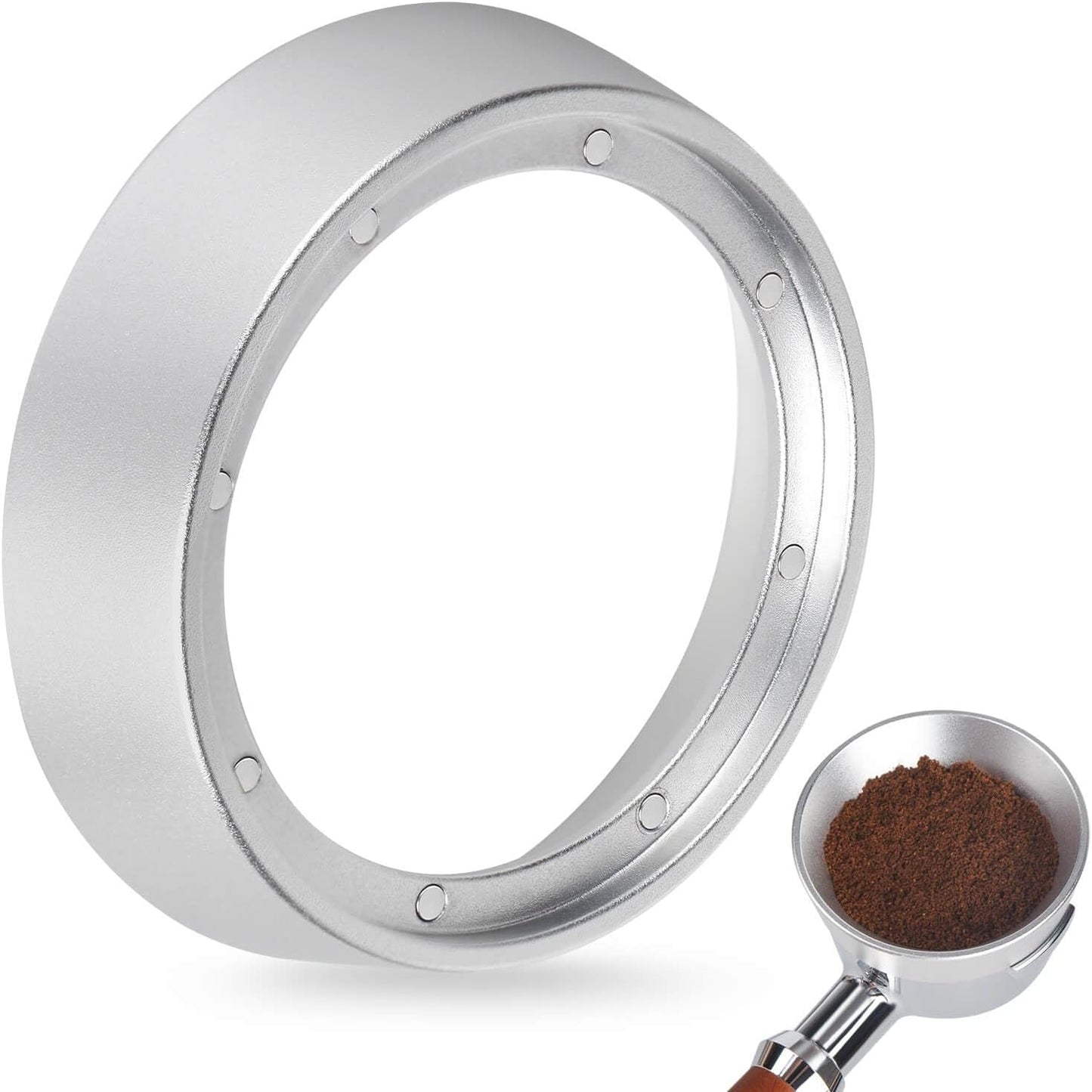 54mm Portafilter Funnel with Magnetic, Lightweight Aluminum Espresso Dosing Funnel