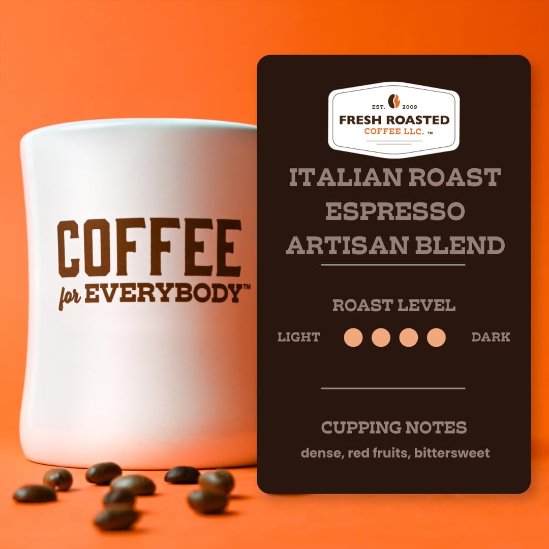 Fresh Roasted Coffee, Italian Roast Whole Bean Coffee, Dark Roast, Kosher, 30 lb (480 oz)