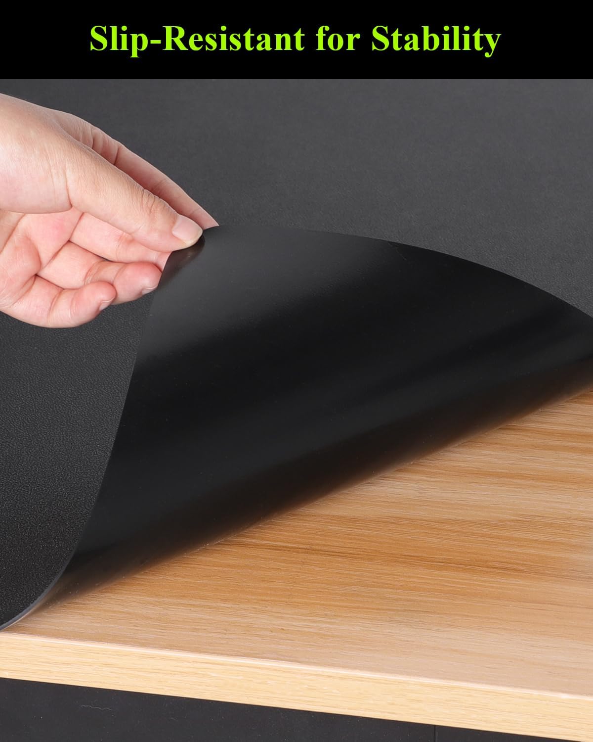 Black Plastic Table Cover Protector, 24" x 48" PVC Desk Pad Mat