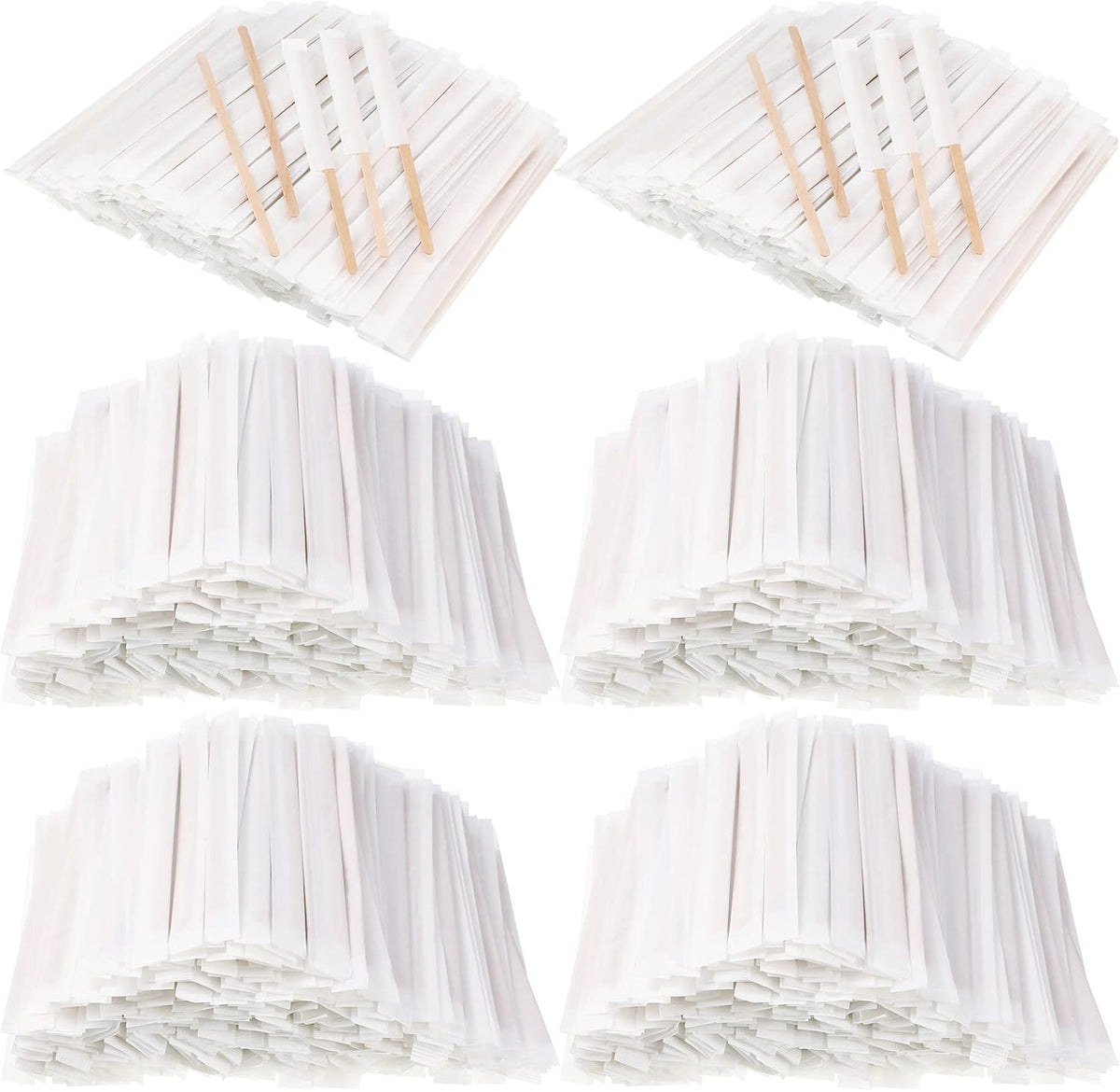 Amyhill 2000 Pcs Individually Wrapped Wooden Coffee Stirrers, 7 Inch | Disposable Coffee Stir Sticks, round End Sticks Bulk, Wood Stirrers for Cocktail Hot Drinks Restaurant Bar Home Office