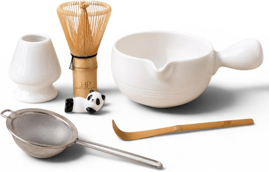 HAPPY PATH & CO Patented Matcha Bowl Set with Handle & Spout - Spill-Free Pouring