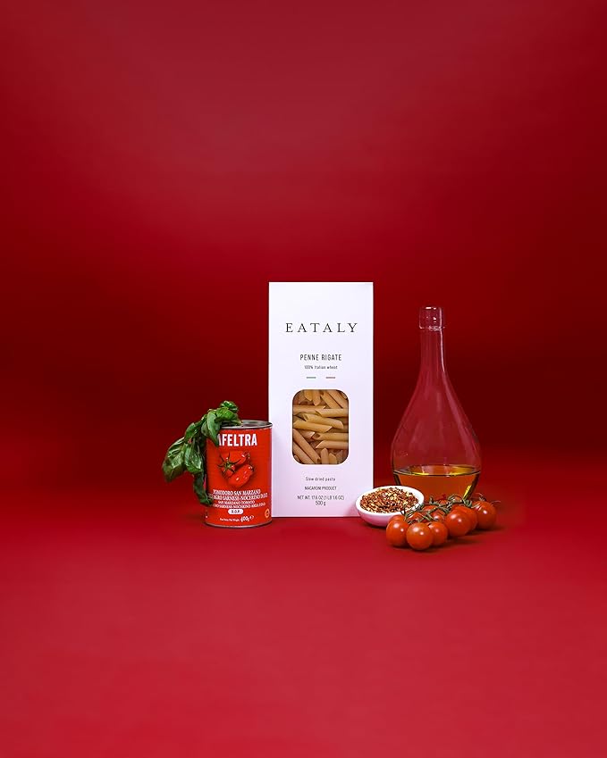 Eataly Italian Penne Rigate Pasta Noodles - 500g (17 oz.) Box -Authentic Durum Semolina Wheat - Made in Italy- Dried Pasta for Gourmet Dining, 1 Pack